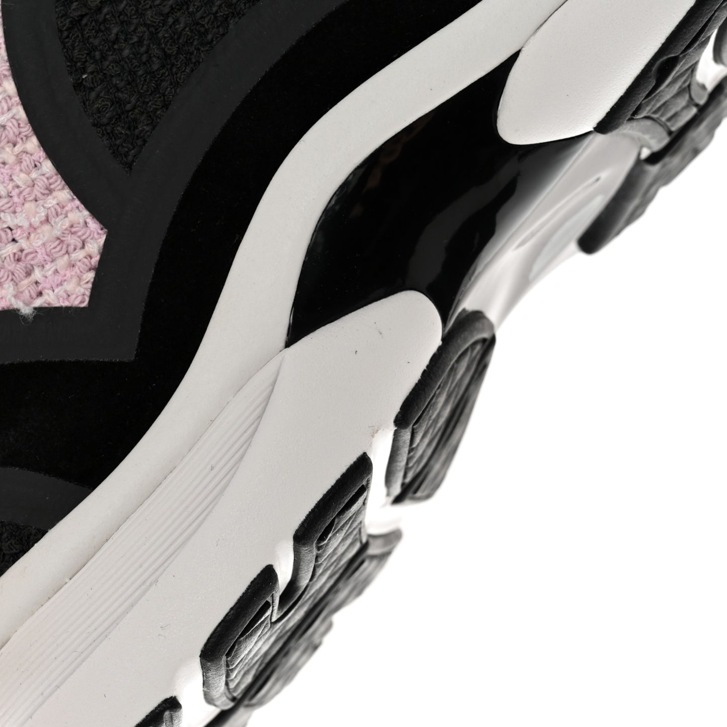 Tweed Suede Calfskin CC Sneakers 39 Gray Pink