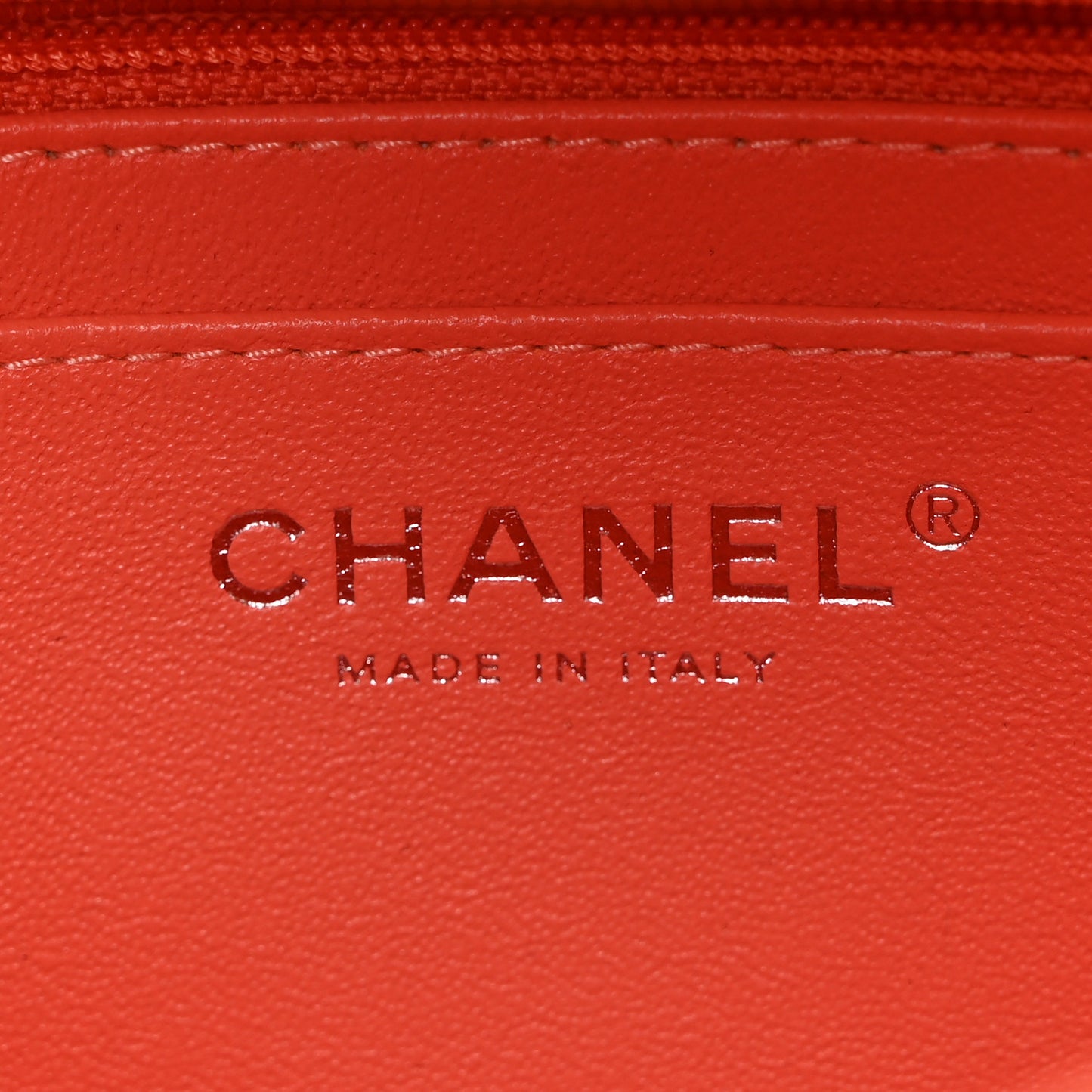 Lambskin Quilted Mini Rectangular Flap Light Orange