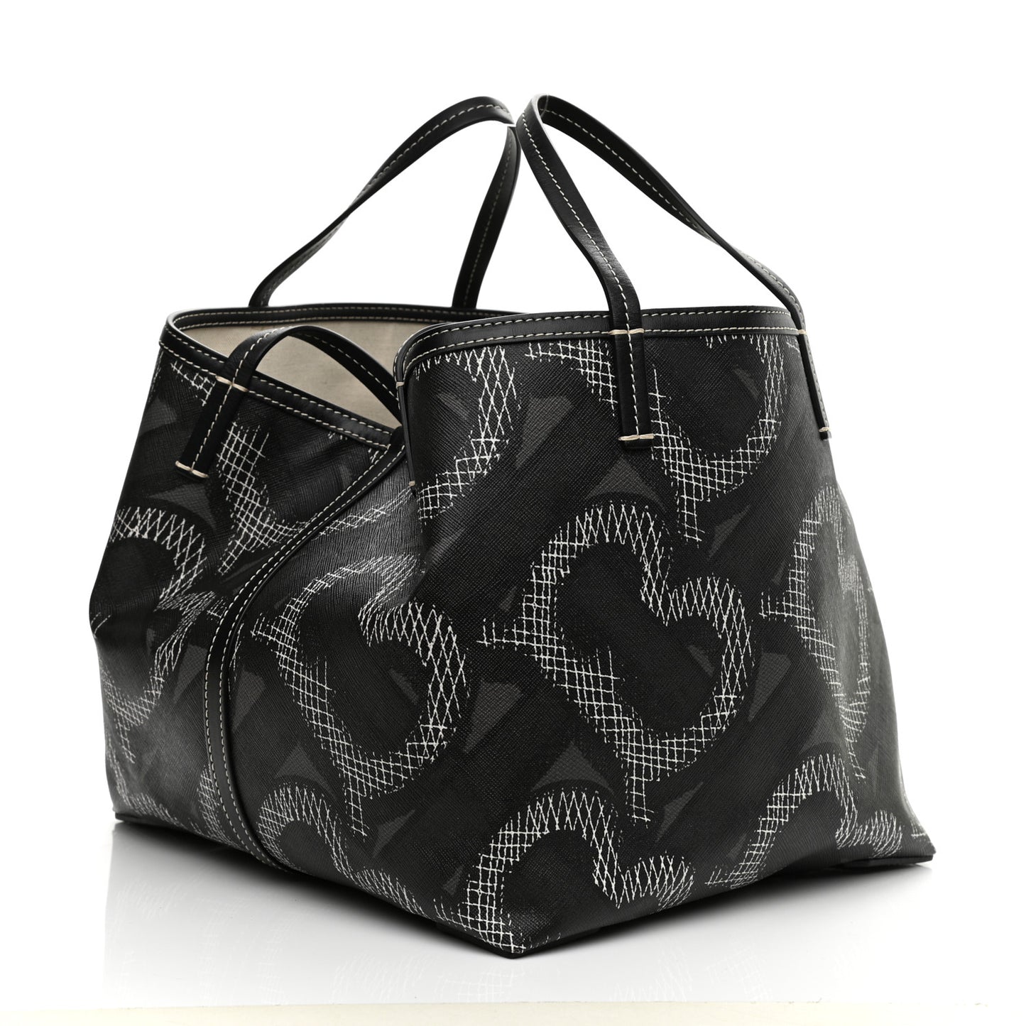 E Canvas Calfskin Summer Tote Graphite