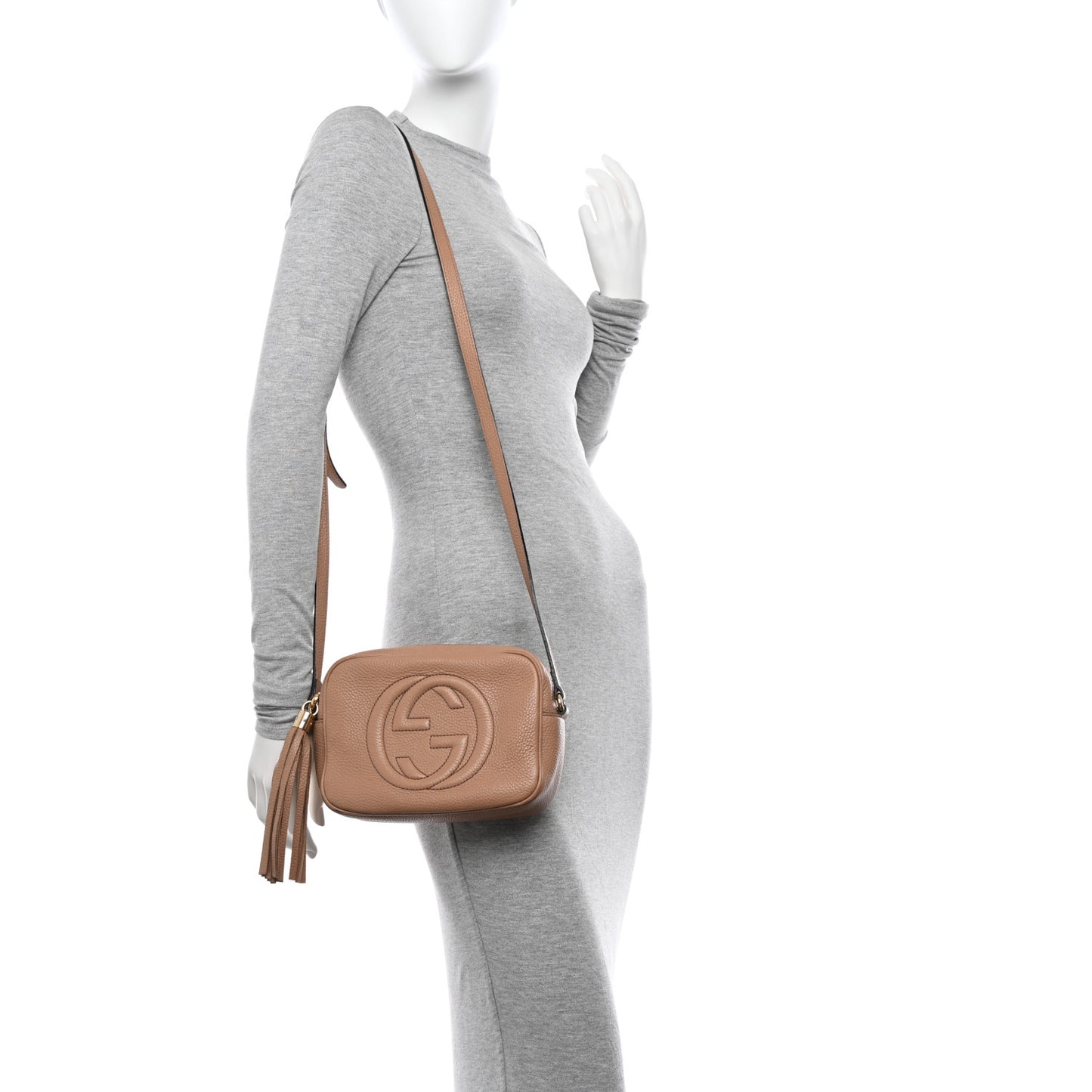 Pebbled Calfskin Small Soho Disco Bag Camelia