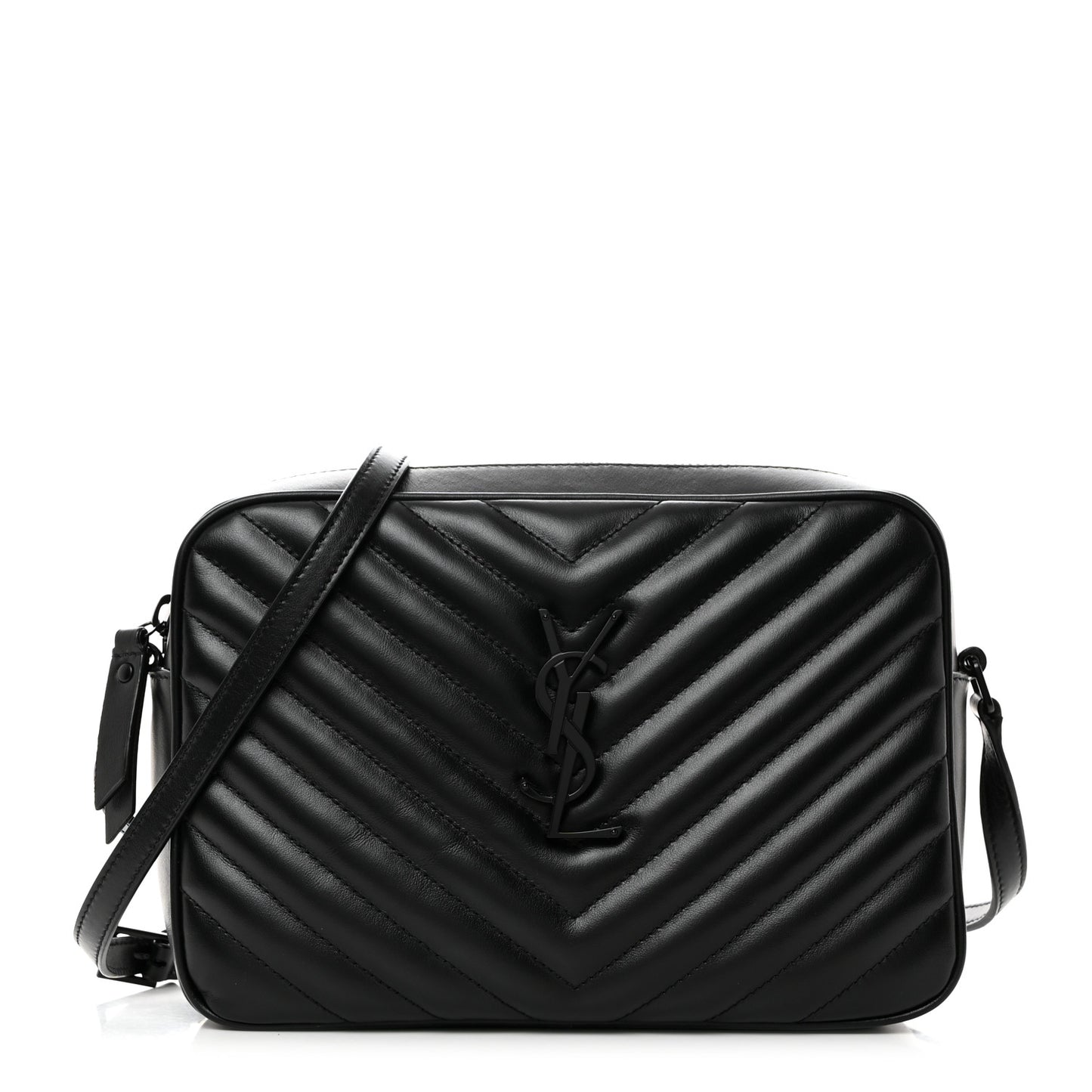 Calfskin Matelasse Monogram Monochrome Lou Camera Bag Black
