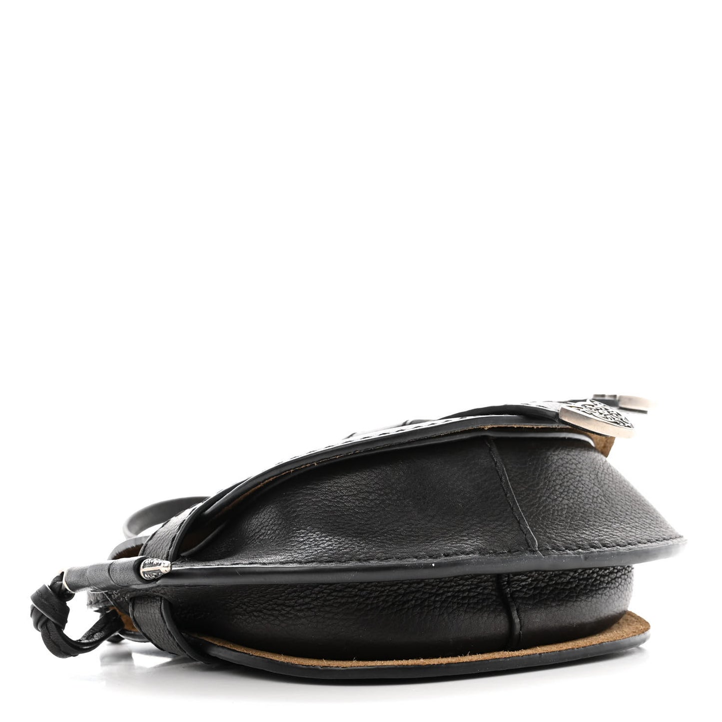 Grained Calfskin Mini Gate Western Crossbody Bag Black