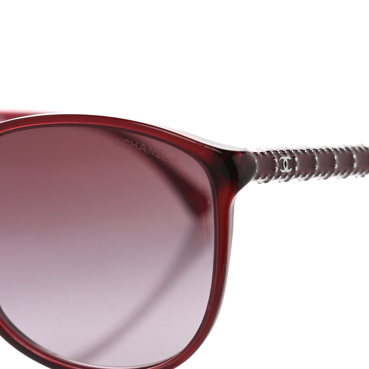 Acetate Studded Cat Eye Sunglasses 5207 Red