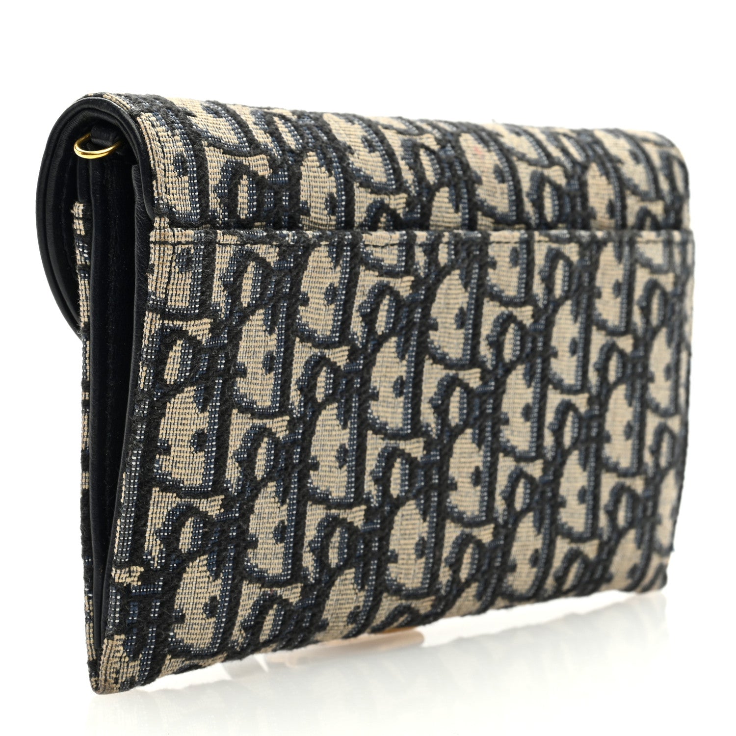 Christian Dior Oblique Saddle Chain Long Wallet Blue 4 of 7
