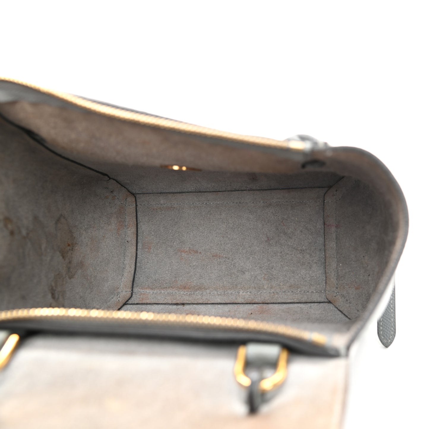 Grained Calfskin Nano Belt Bag Grey