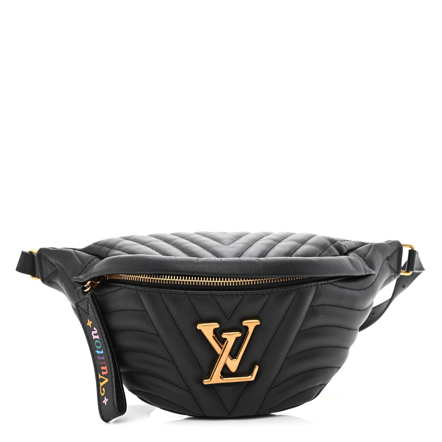 Louis Vuitton Calfskin Quilted New Wave Bumbag Black 1194966