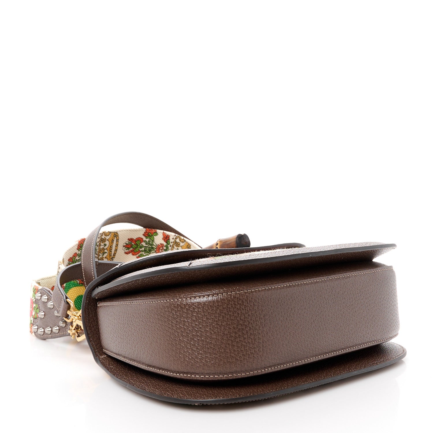 Gucci Canvas Calfskin 100 Centennial Music Medium Bamboo 1947 Top Handle Bag Multicolor 5 of 12