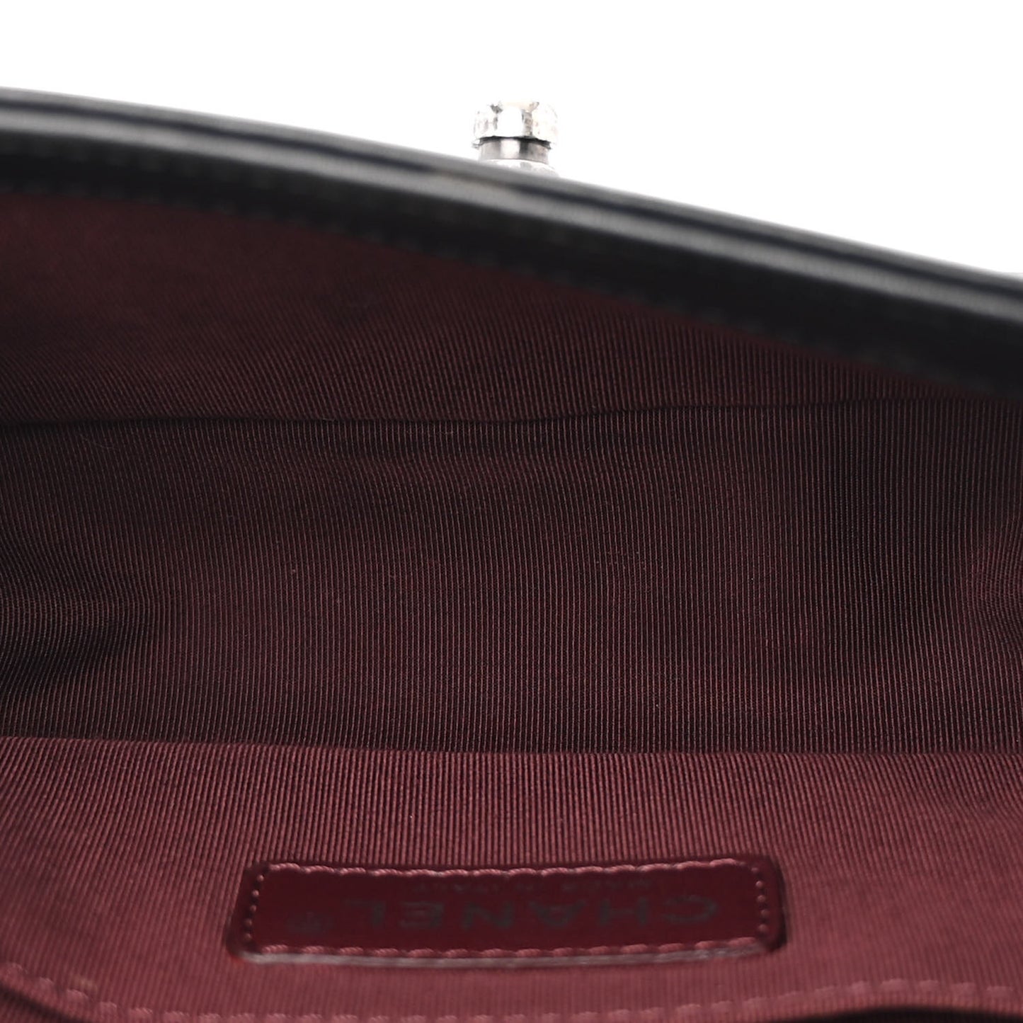Calfskin Woven Small Boy Flap Black White