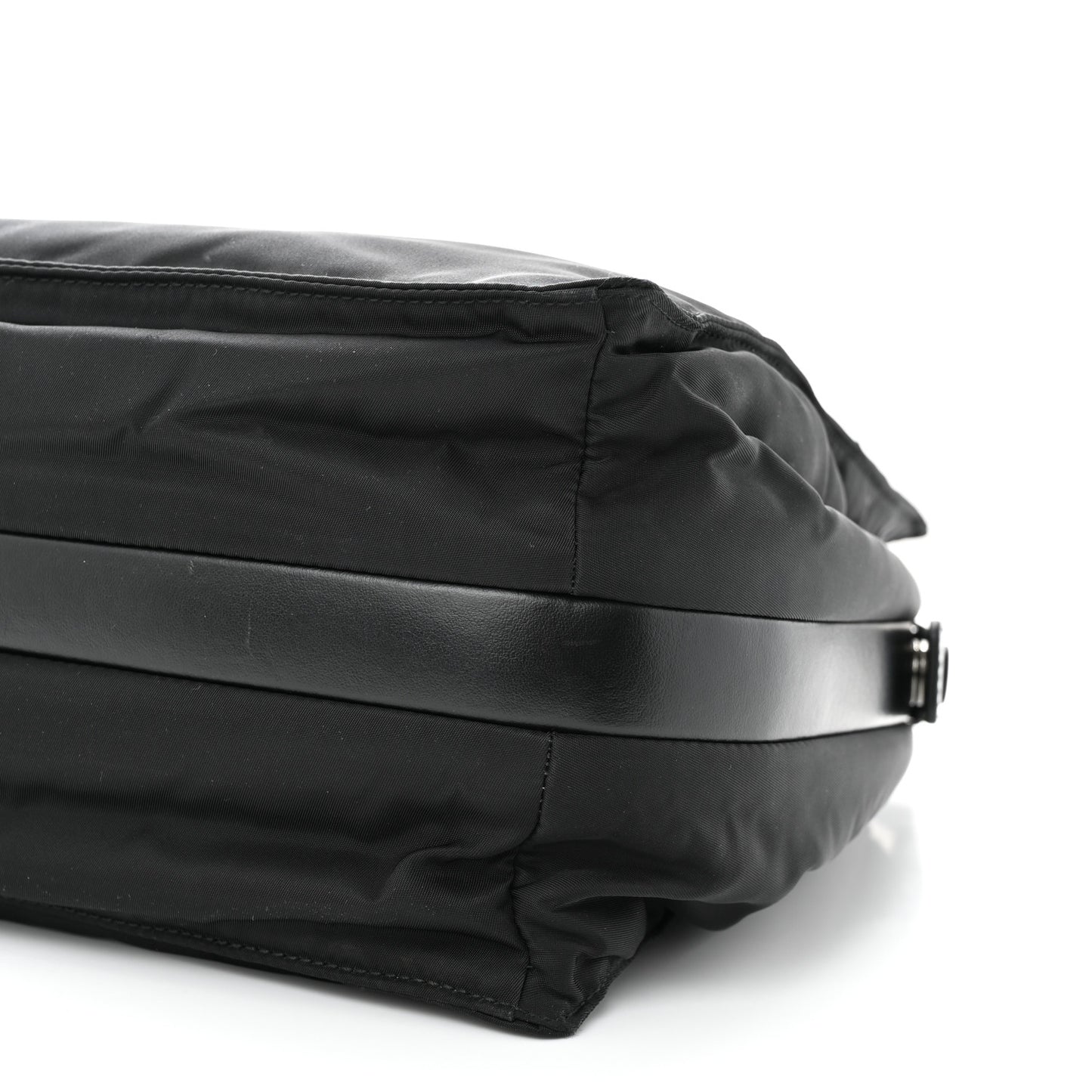 Tessuto Nylon Front Pocket Messenger Bag Black