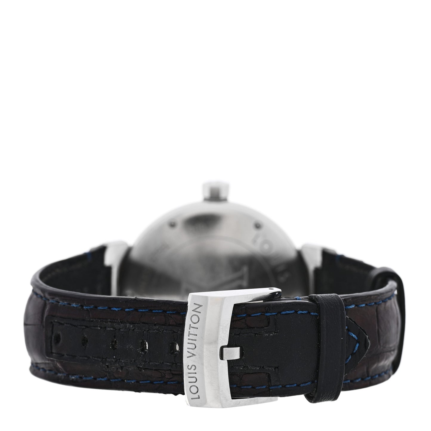 Stainless Steel Alligator 39mm Tambour GMT Automatic Watch Blue