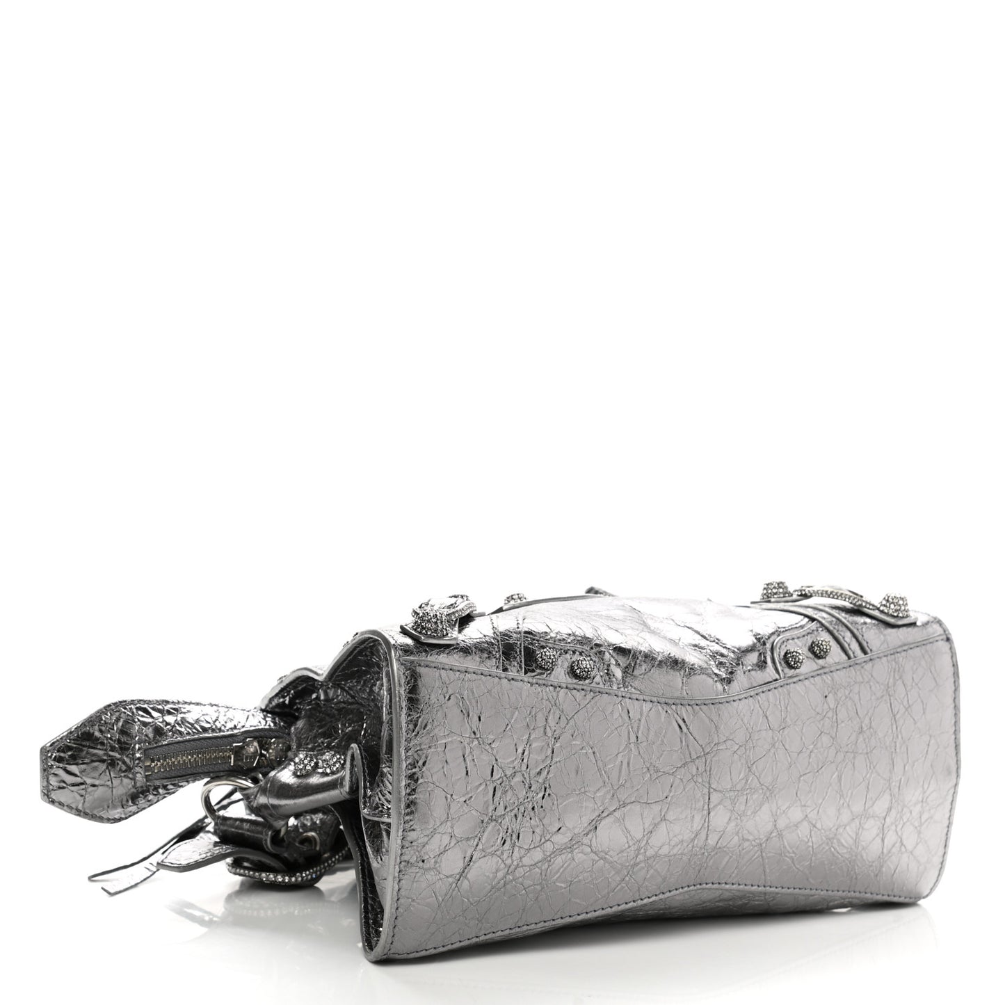 Agneau Arena Crystal Neo Cagole Handbag XS Silver