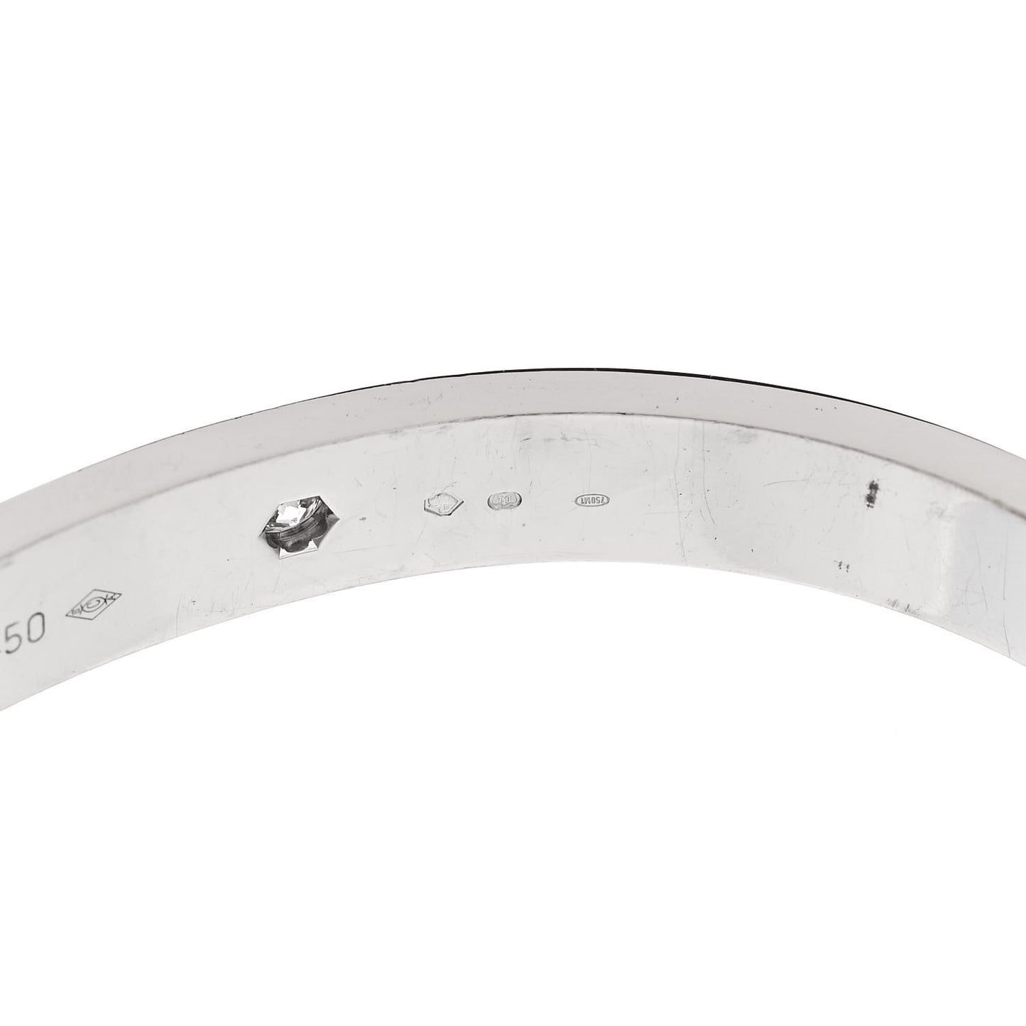18K White Gold 4 Diamond Love Bracelet 16