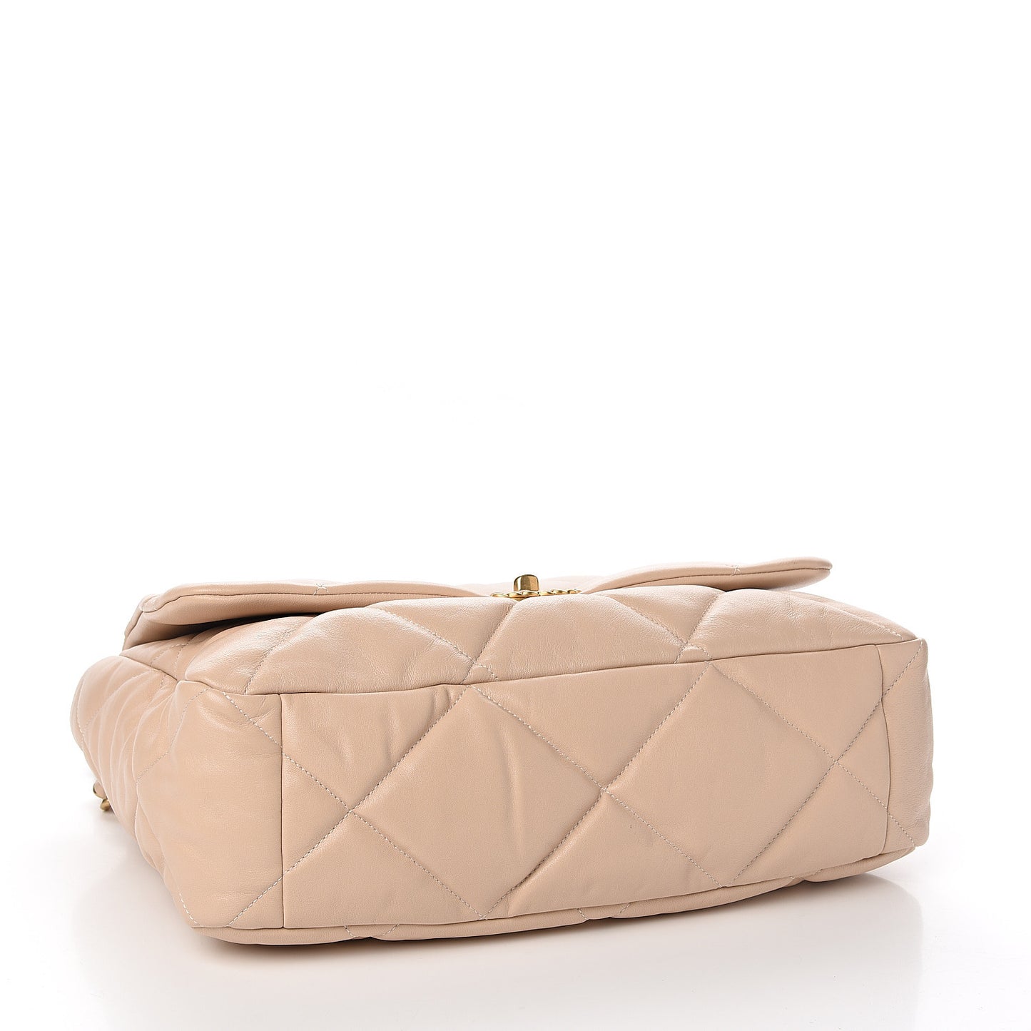 Lambskin Quilted Maxi 19 Flap Light Beige