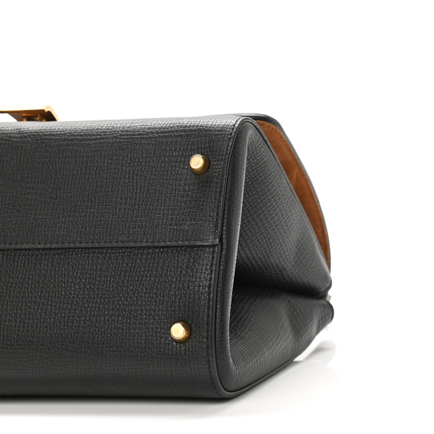 Textured Calfskin Small BV Angle Shoulder Bag Black
