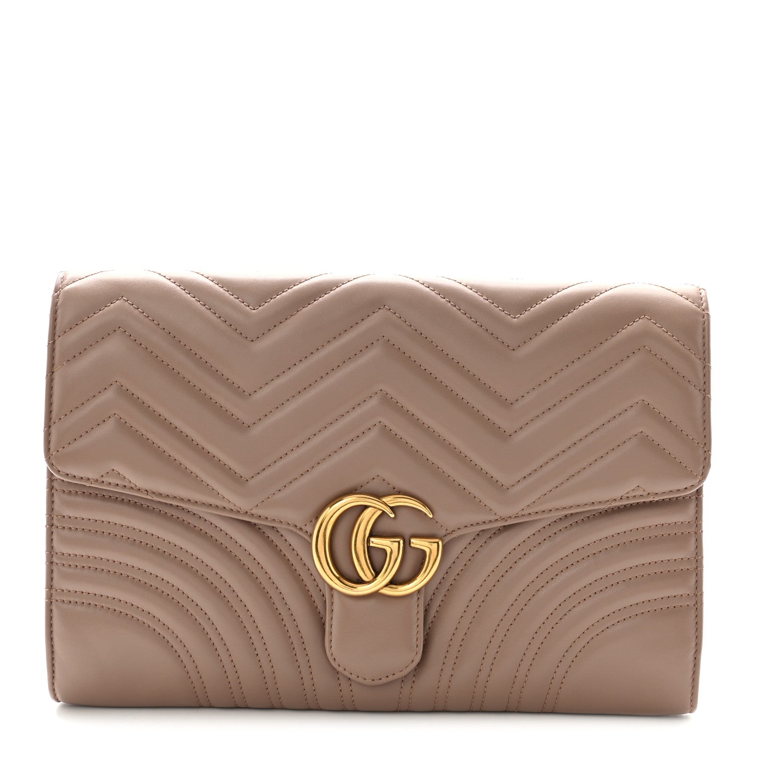 Gucci Calfskin Matelasse GG Marmont Clutch Porcelain Rose 1888464