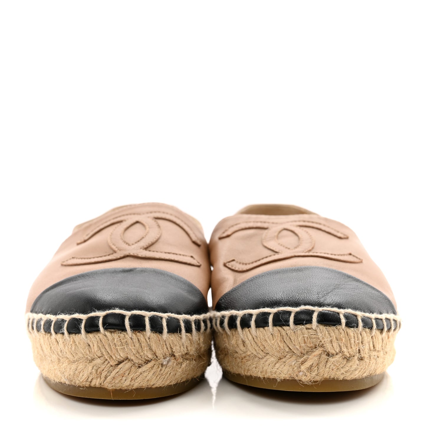 Lambskin CC Espadrilles 35 Beige Black