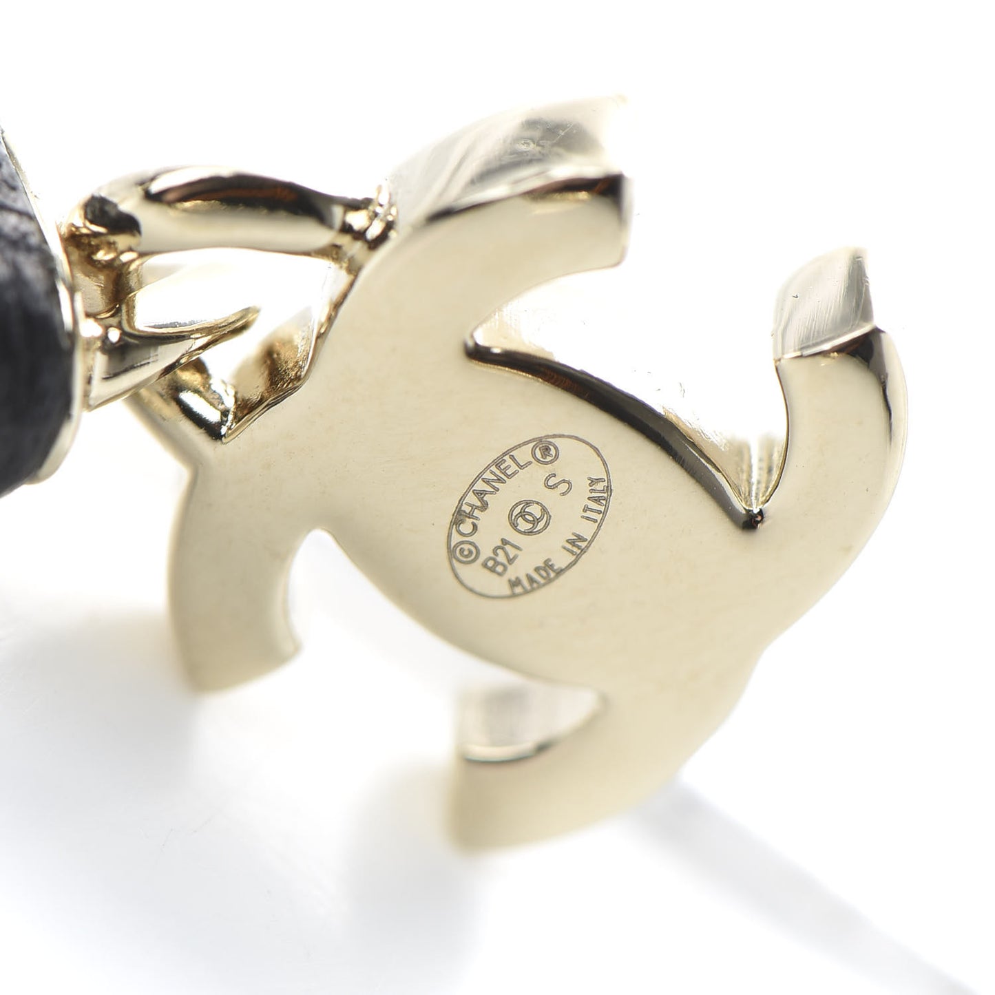 Lambskin CC Turnlock Drop Earrings Gold Black