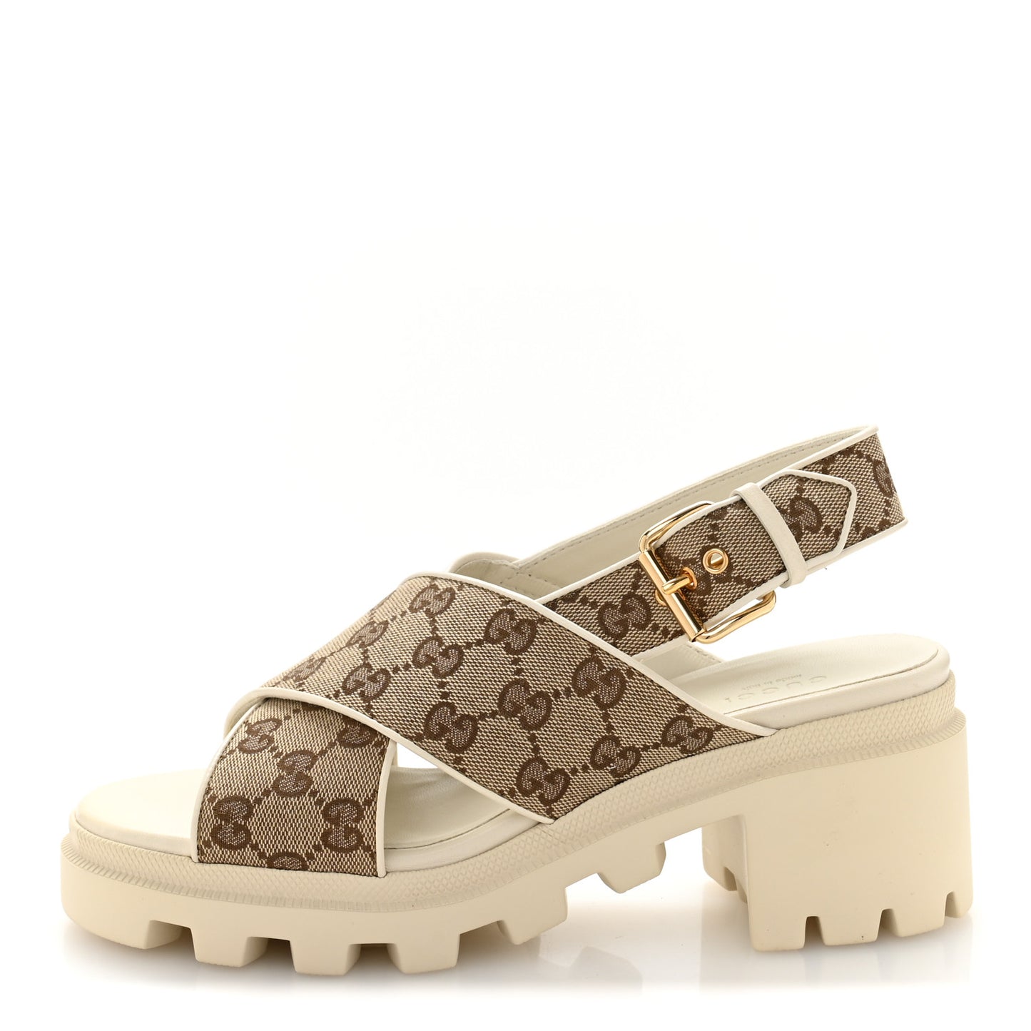 Monogram Granada Kid Trip 40/72mm Lug Sole Sandals 39.5 Beige Ebony Mystic White