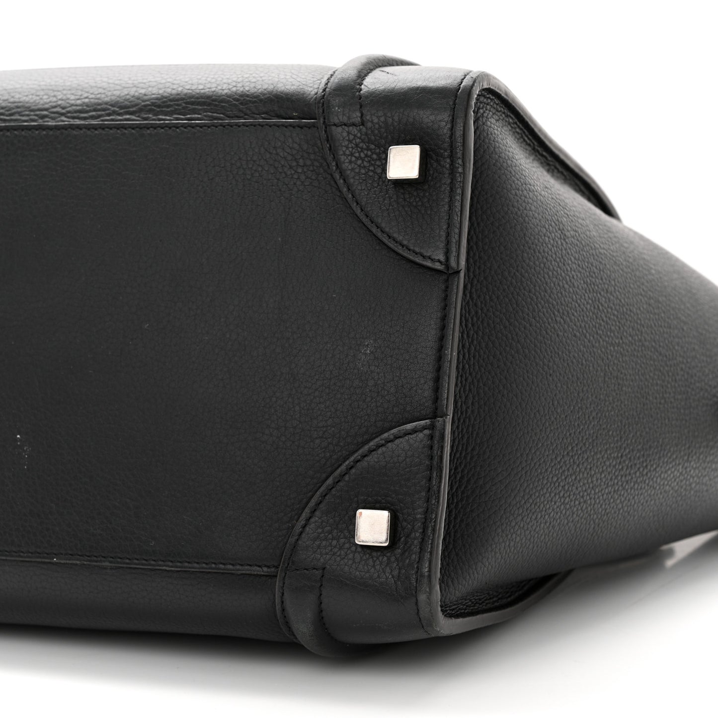 Drummed Calfskin Mini Luggage Black