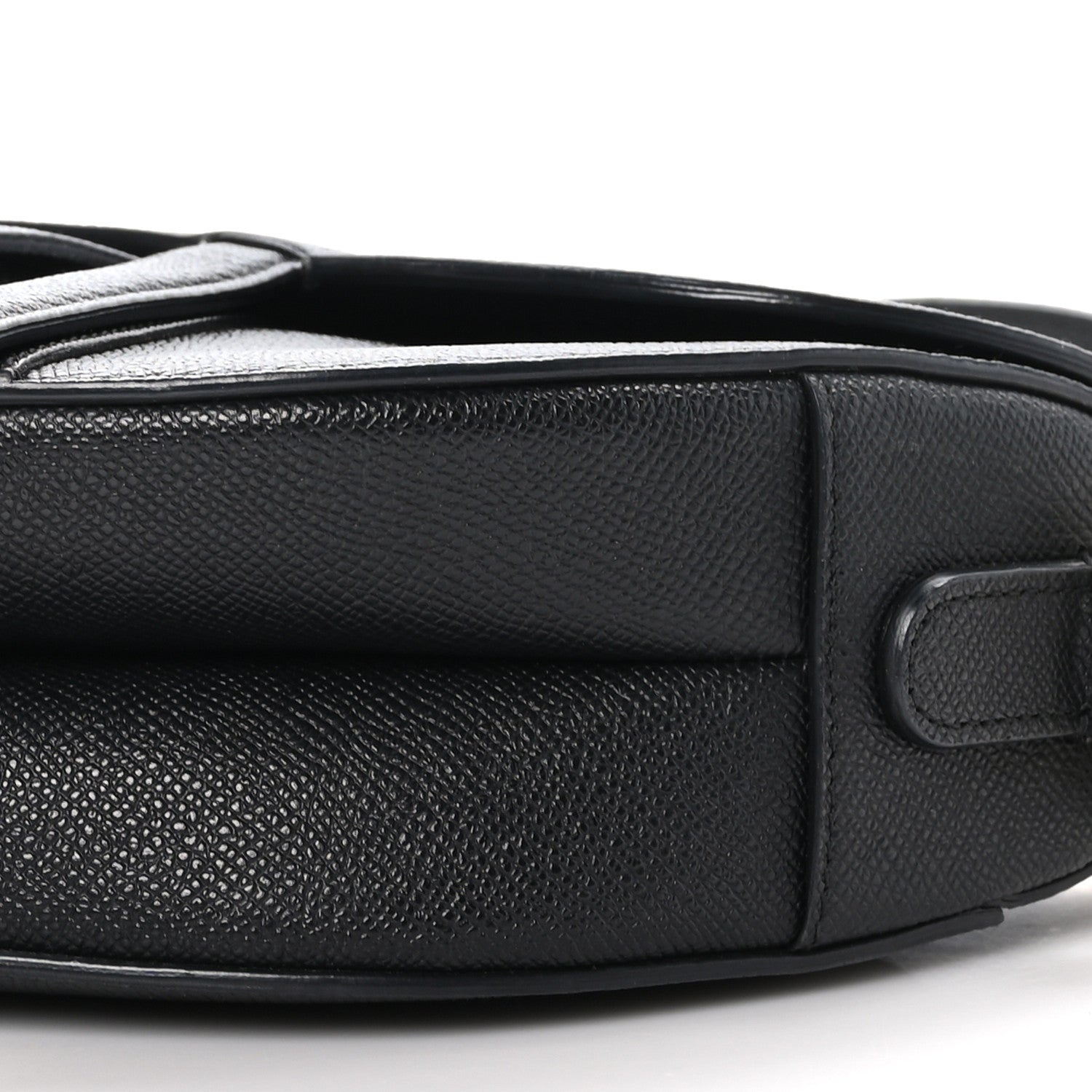 Christian Dior Grained Calfskin Saddle Bag With Strap Black 9 of 9