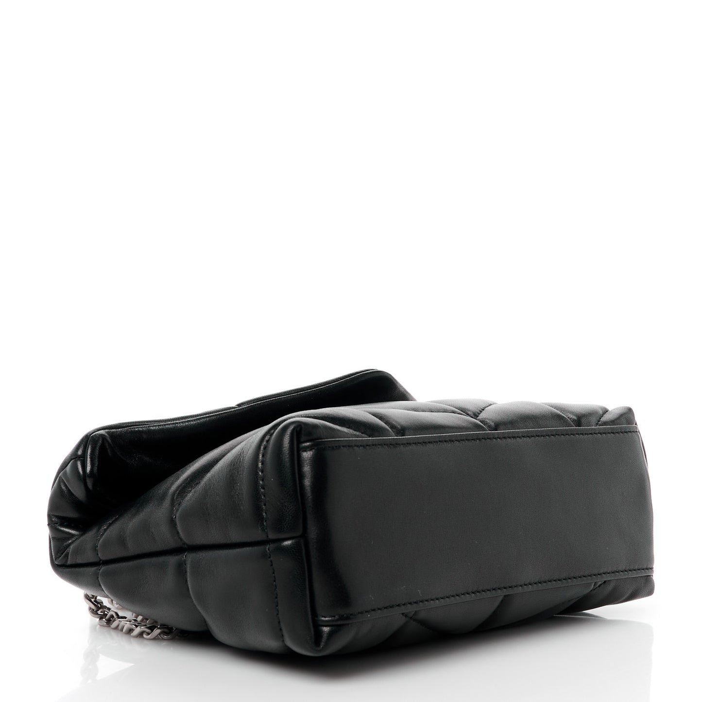 Lambskin Quilted Toy Loulou Puffer Monogram Chain Satchel Black