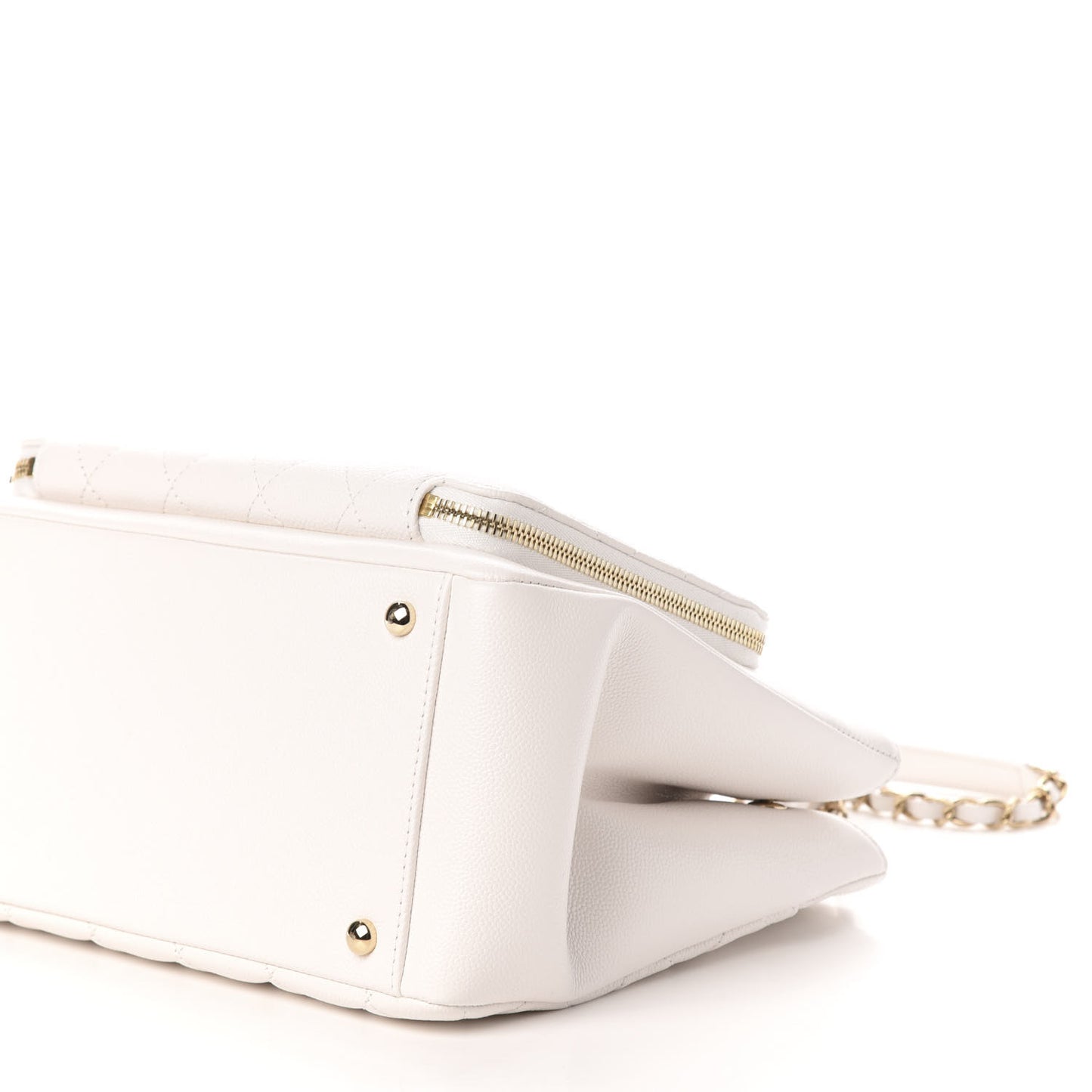 Caviar Quilted Small Business Affinity Shopping Bag White