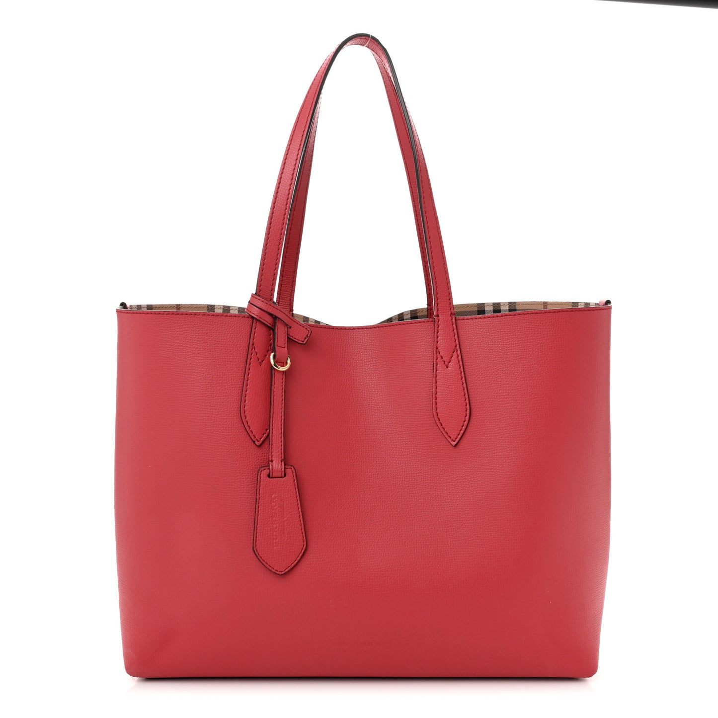 Haymarket Check Medium Reversible Tote Poppy Red