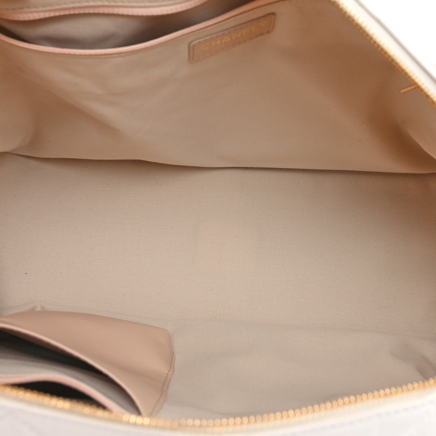 Chanel Shiny Crumpled Calfskin Quilted Large Bowling Bag White 5 of 13