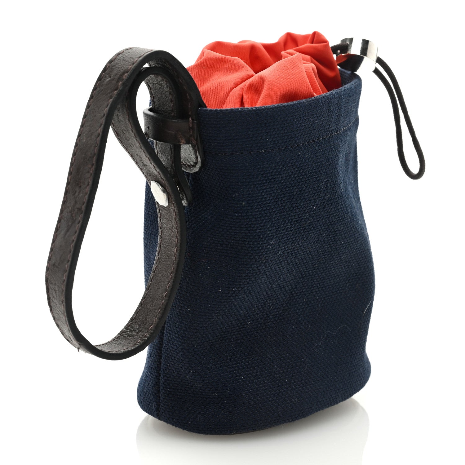 Hermes Coated Canvas On-the-Go Dog Pouch Navy 3 of 6