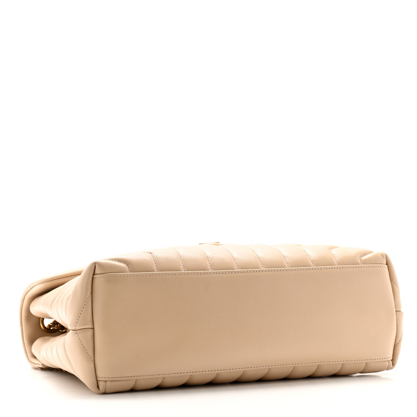 Calfskin Y Quilted Monogram Medium Loulou Chain Satchel Nude Powder