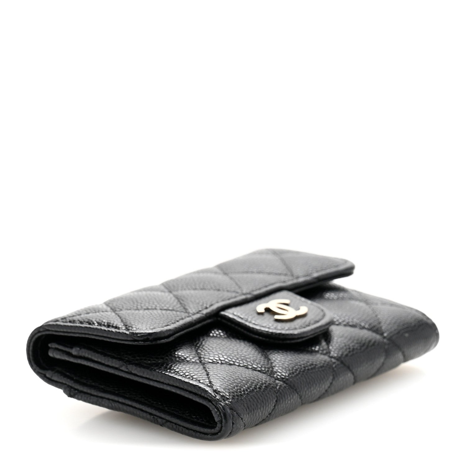 Chanel Caviar Quilted Flap Card Holder Wallet Black 4 of 9