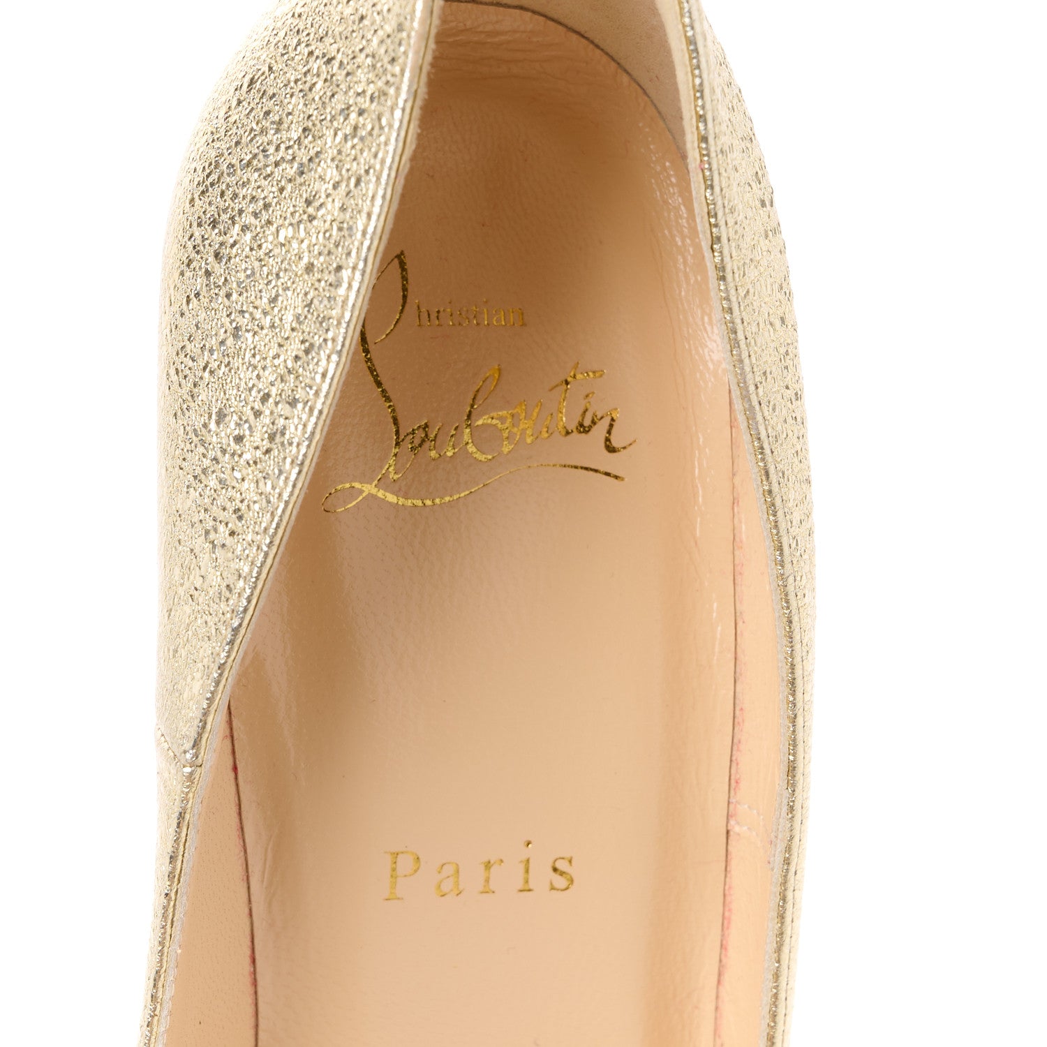 Christian Louboutin Nappa Pepite So Kate 120 Pumps 38 Gold 7 of 10