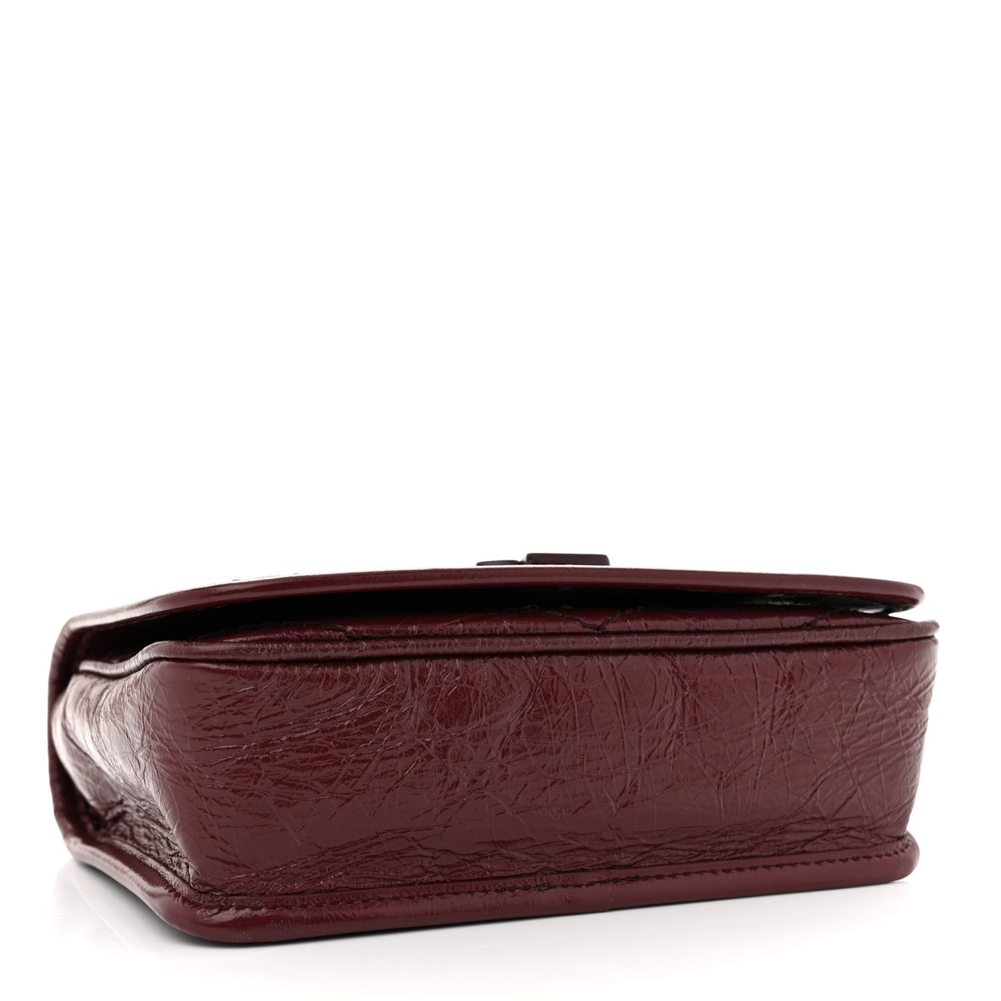Crinkled Calfskin Matelasse Monogram Niki Chain Wallet Dark Legion Red