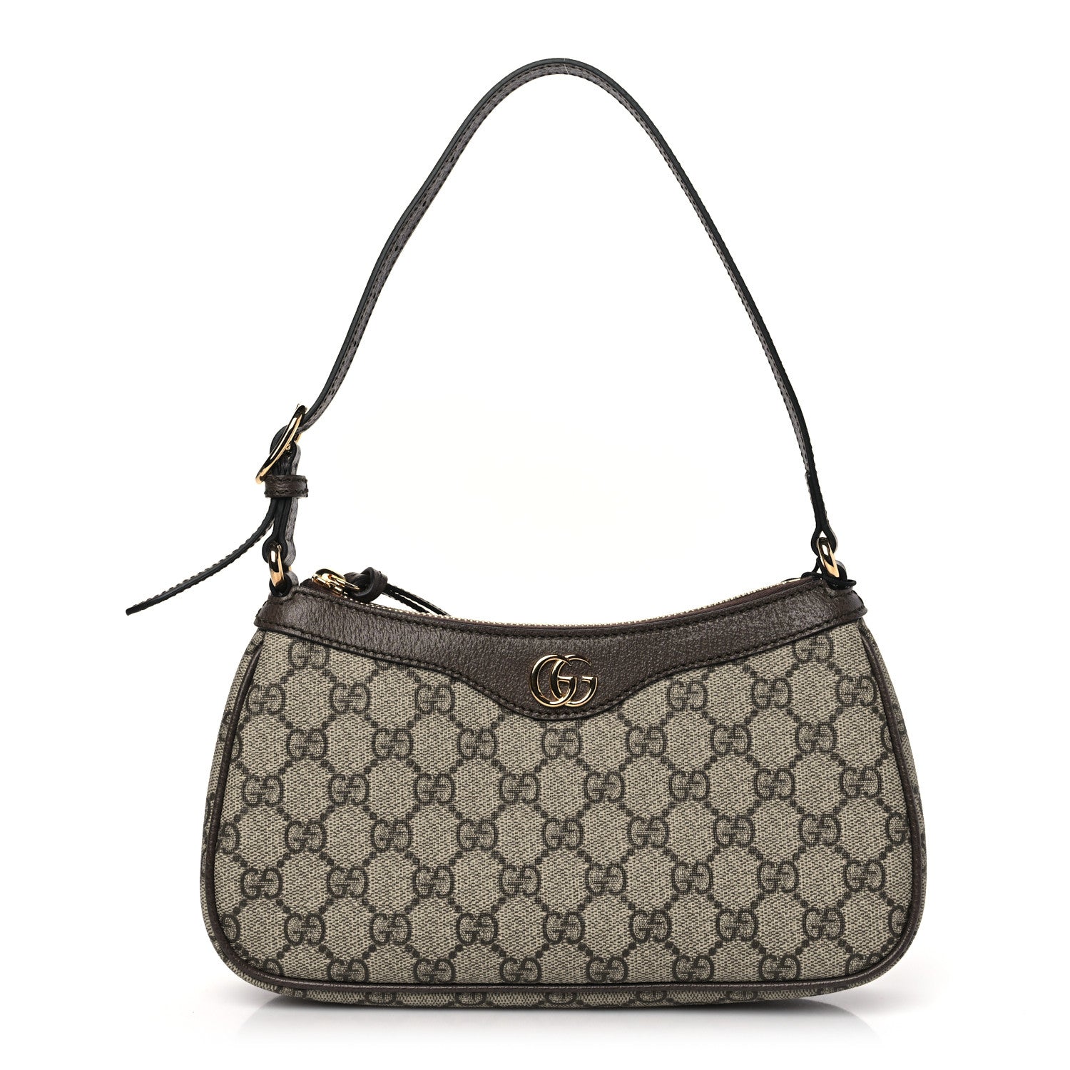 Gucci GG Supreme Monogram Textured Dollar Calfskin Small Ophidia Hobo Beige Ebony New Acero 1 of 9