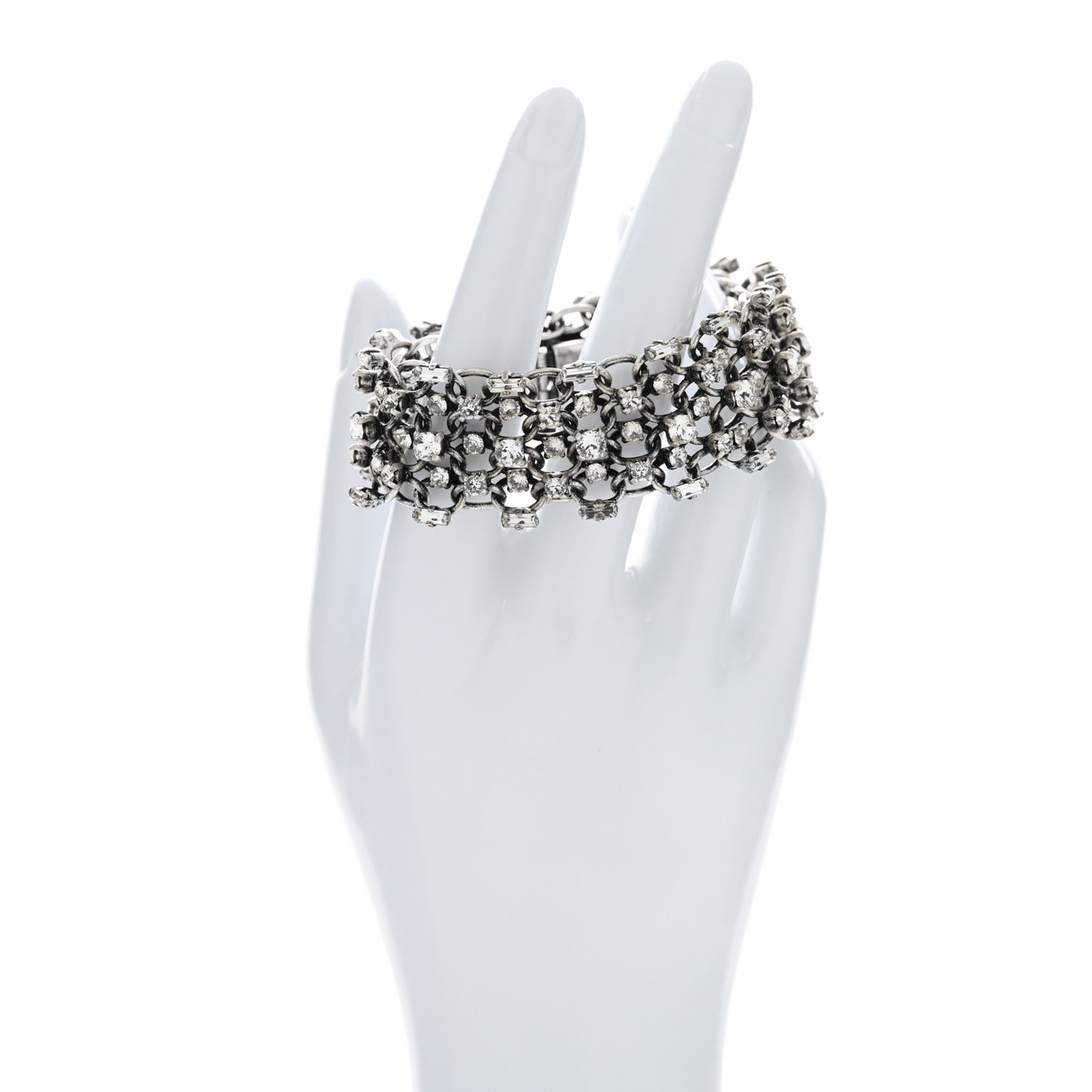 Crystal Link Chain Bracelet Silver