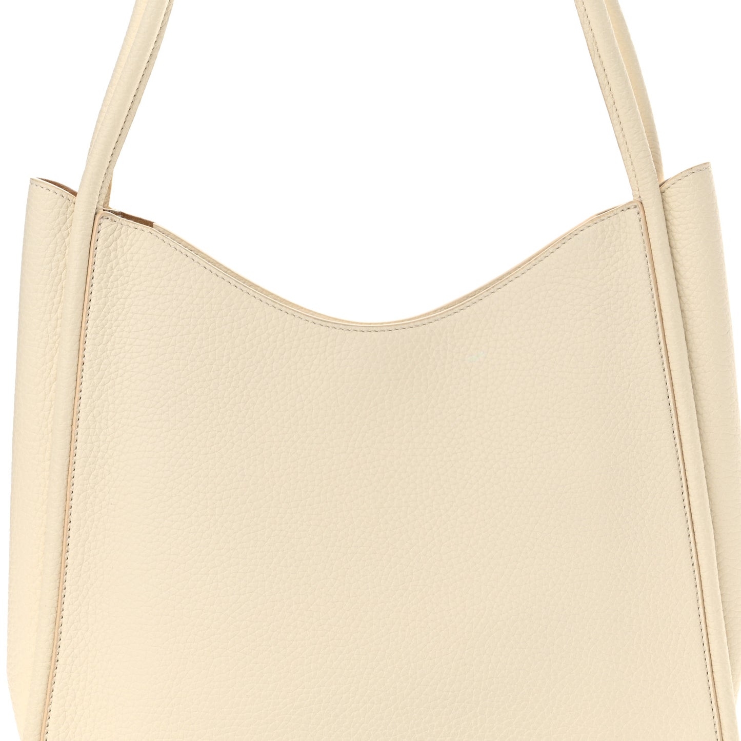 Grained Calfskin Symmetric Tote Ivory