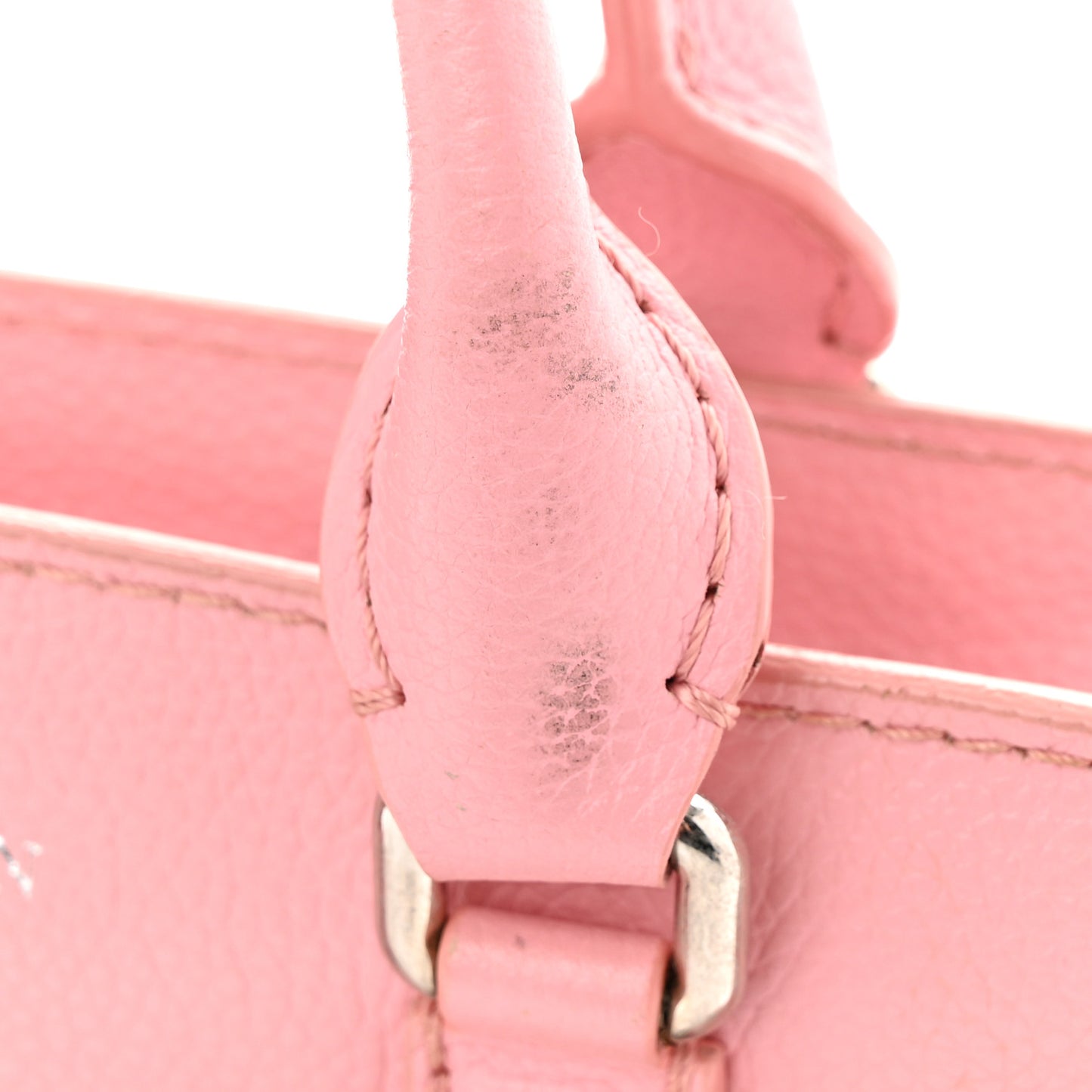 Pebbled Calfskin Mini Skull Padlock Zip Around Tote Petal