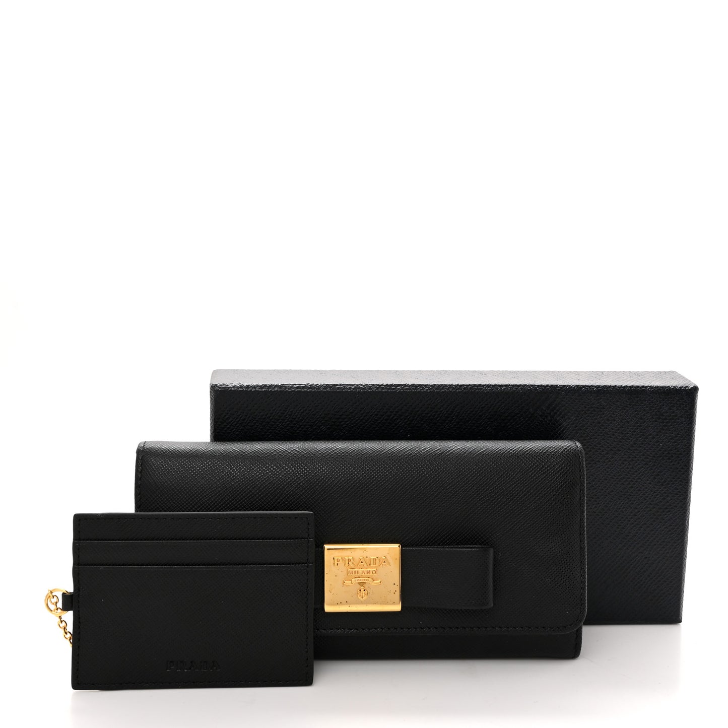 Saffiano Fiocco Bow Continental Wallet Black