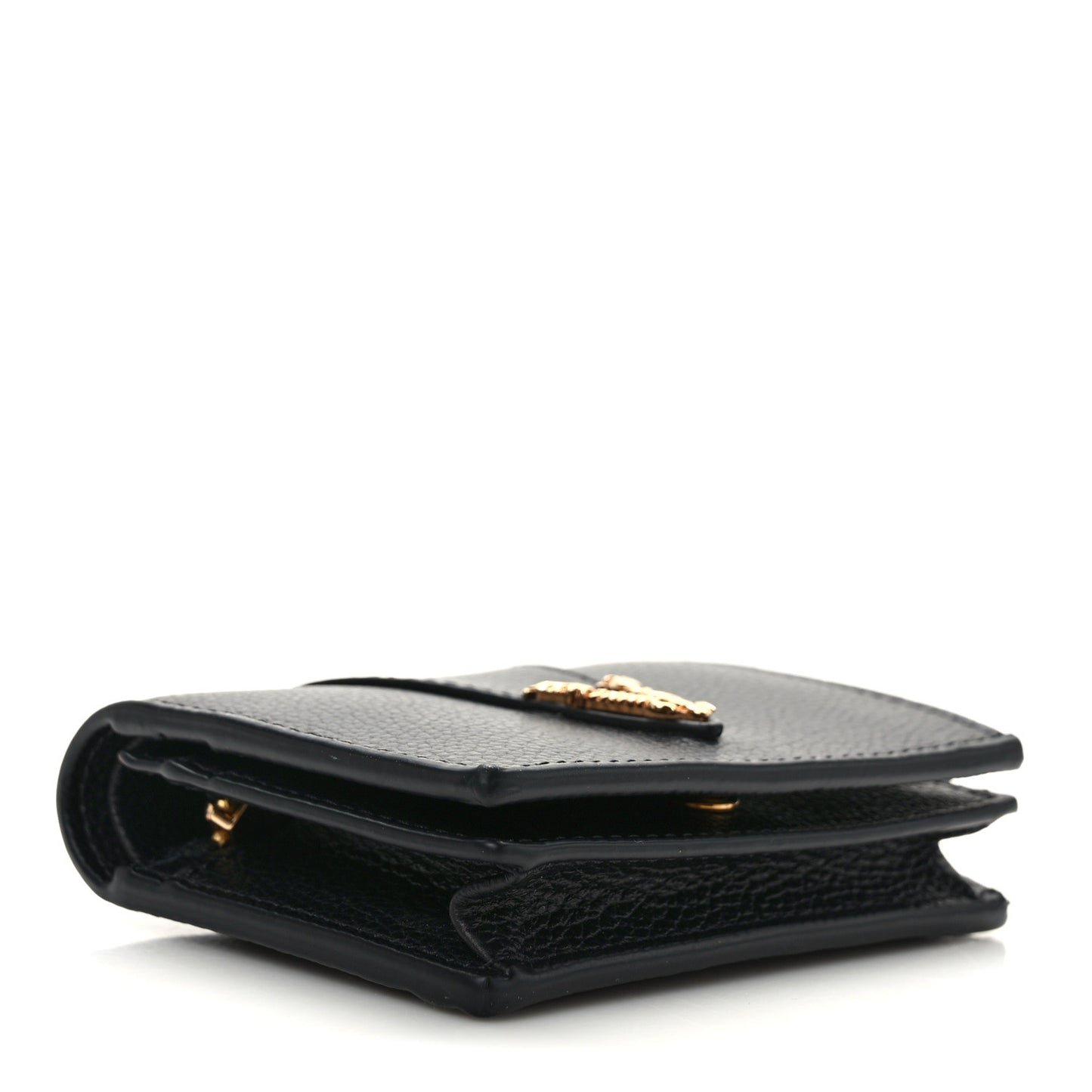 Grained Calfskin Virtus Bifold Wallet Black