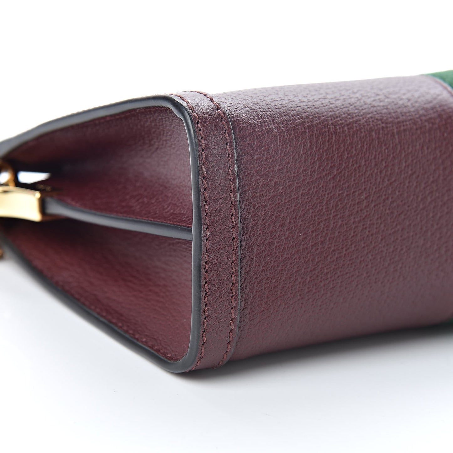 Textured Calfskin Web Small Ophidia Chain Shoulder Bag Vintage Bordeaux