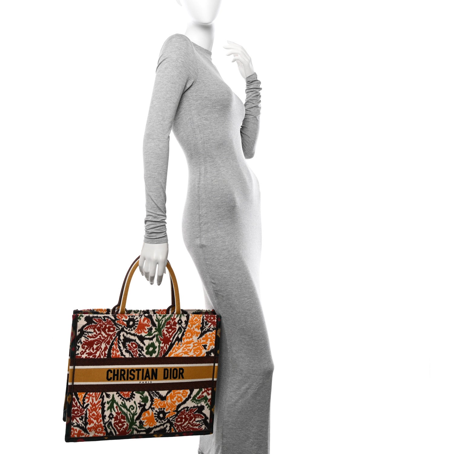 Christian Dior Canvas Embroidered Large Paisley Book Tote Multicolor 2 of 15