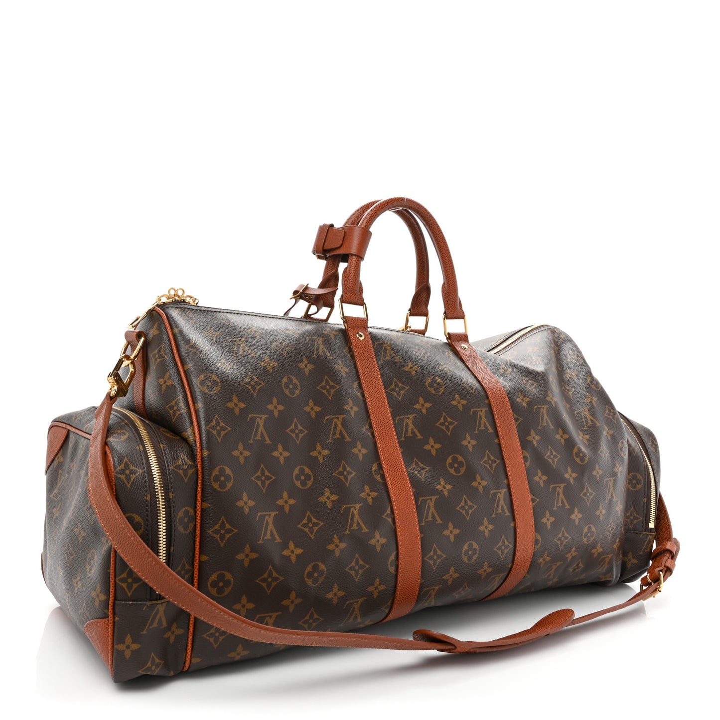 X NBA Monogram Grain Cowhide Ball Keepall Trio Pocket Bag