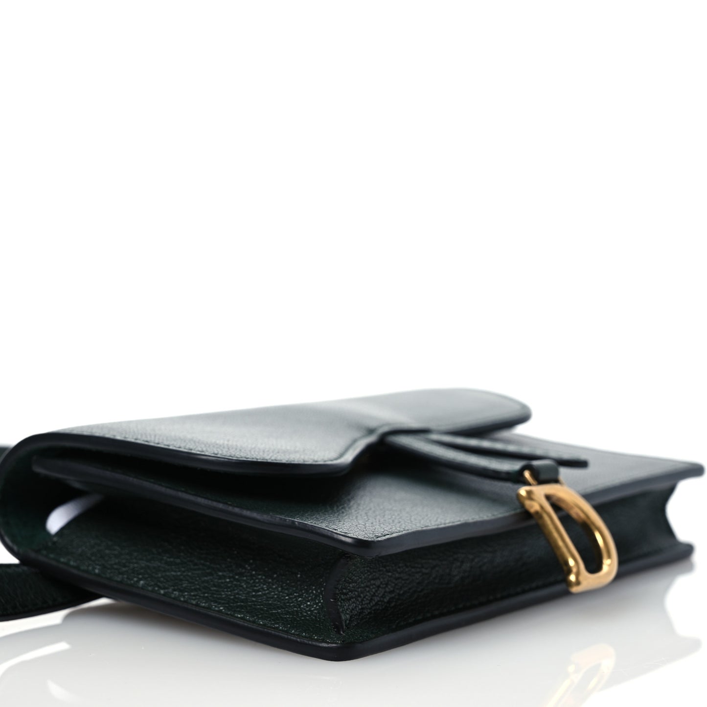 Goatskin Saddle Belt Bag Green