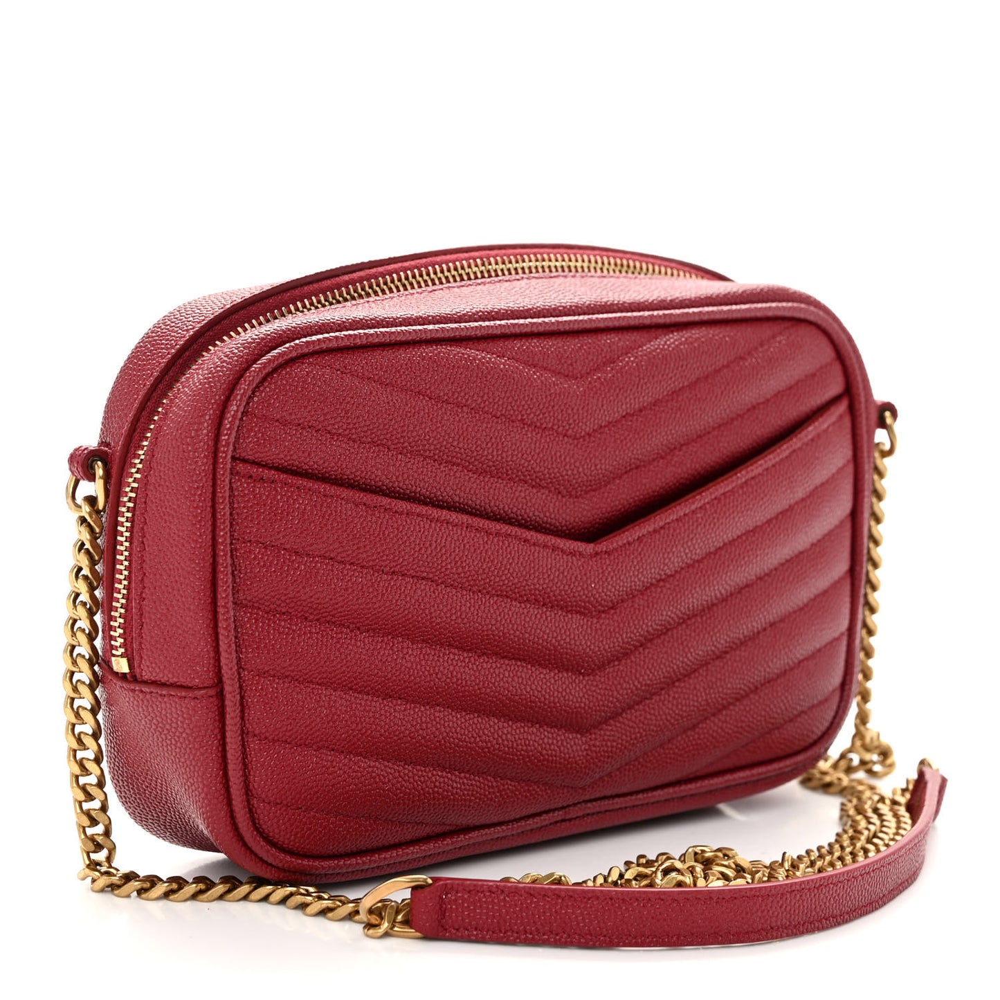 Grain De Poudre Matelasse Monogram Mini Lou Camera Bag Opyum Red