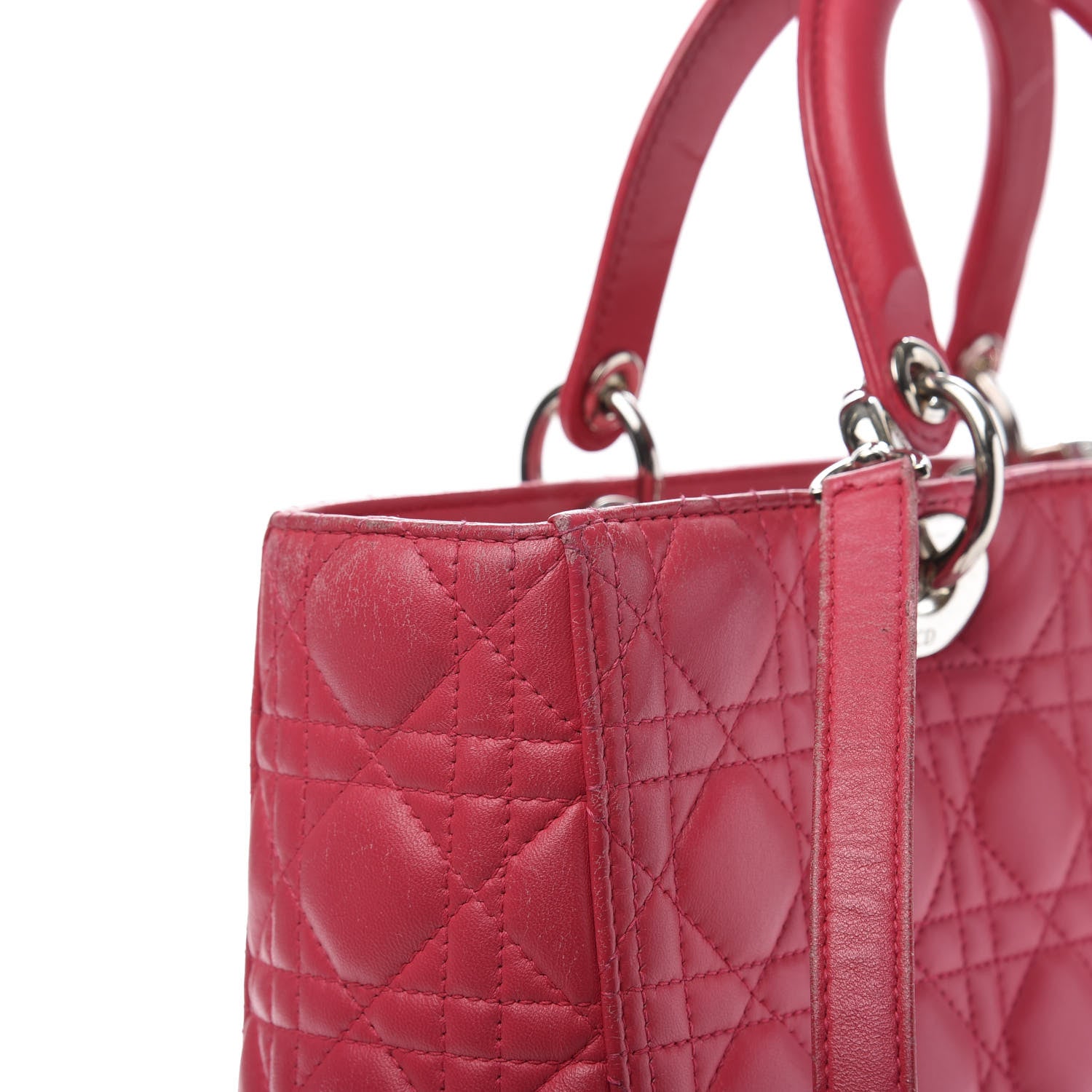 Christian Dior Lambskin Cannage Large Lady Dior Fuchsia 18 of 25