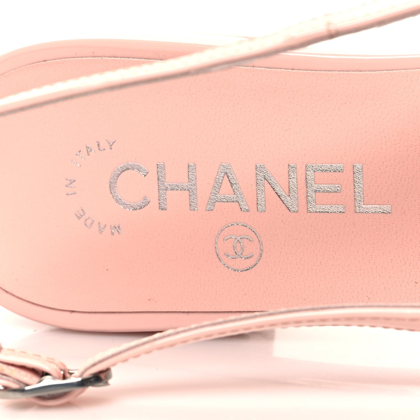 Patent Calfskin Cap Toe Slingback Flats 41 Blush
