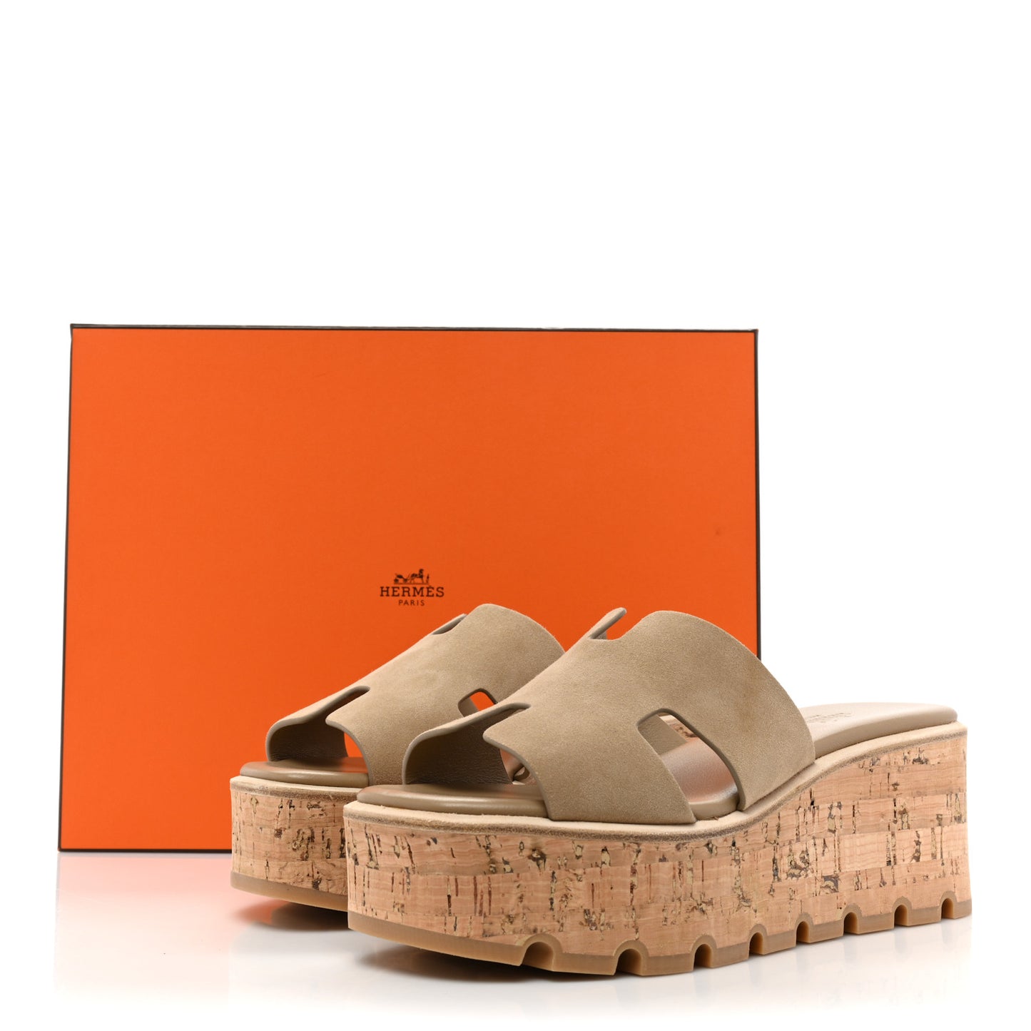 Suede Goatskin Cork Eze 30 Sandals 38 Beige Argile