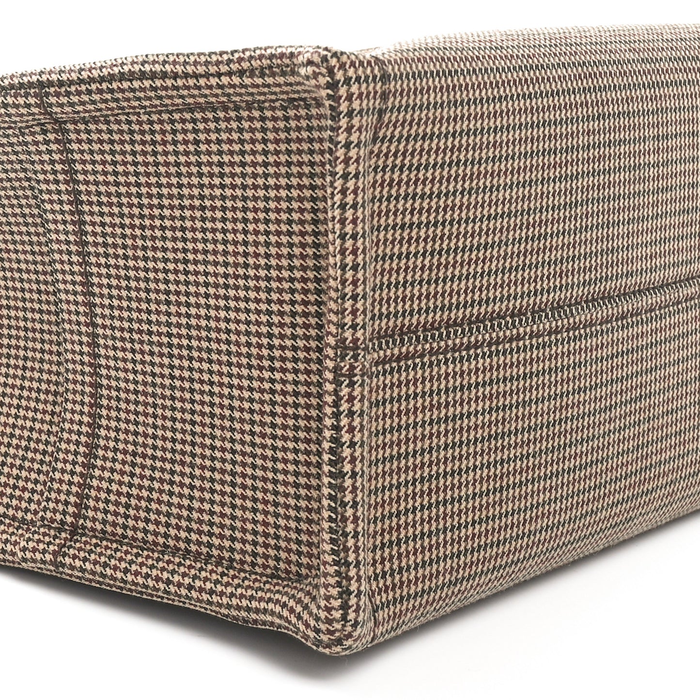Textile Calfskin Pied De Poule Print Triomphe Striped Small Cabas Thais Multicolor