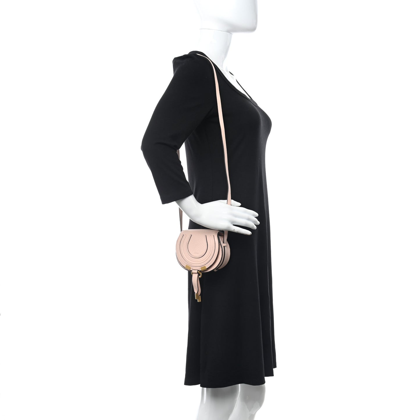 Calfskin Nano Marcie Saddle Bag Blush Nude