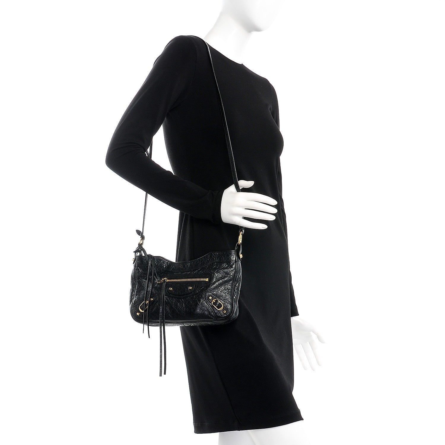 Balenciaga Agneau Classic Gold Hardware Hip Black 2 of 7